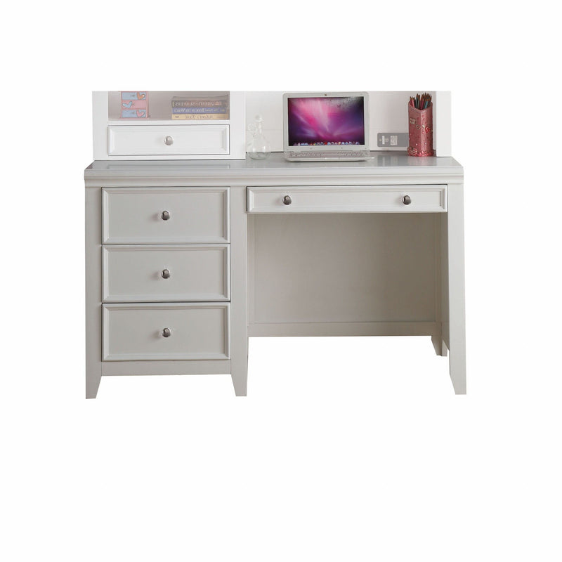 Computer Desk With 3 Drawers Keyboard Drawer - White