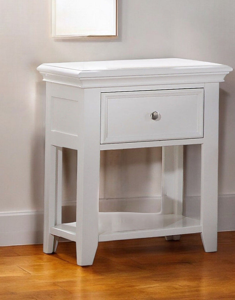 27" One Drawer Nightstand - White