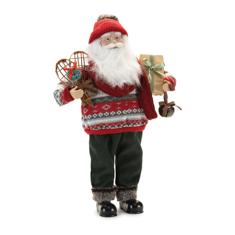 Fabric Christmas Santa Figurine (633852) - Red / White / Black