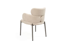 Load image into Gallery viewer, Gunmetal Boucle Steel Dining Arm Chair - Beige
