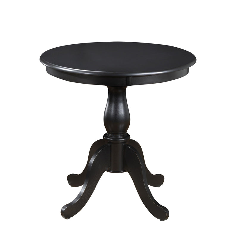 30" Rounded Solid Manufactured Wood And Solid Wood Pedestal Base Dining Table - Black