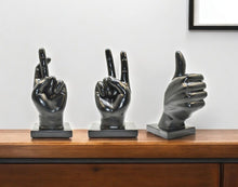 Load image into Gallery viewer, Hand Tabletop Sculpture (Set of 3) - Black
