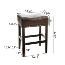 Load image into Gallery viewer, Soltique - Backless Dining Counter Stool With Nailhead Trim (Set of 2)
