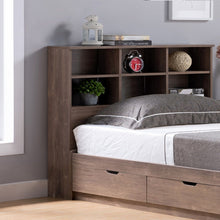 Load image into Gallery viewer, Bookcase Headboard 6 Shelves 3 Shelves Adjustable Top Panel Rounded Corners
