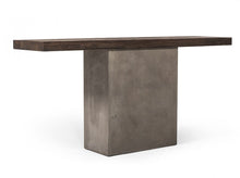 Load image into Gallery viewer, Solid Wood Pedestal Console Table - Brown And Gray
