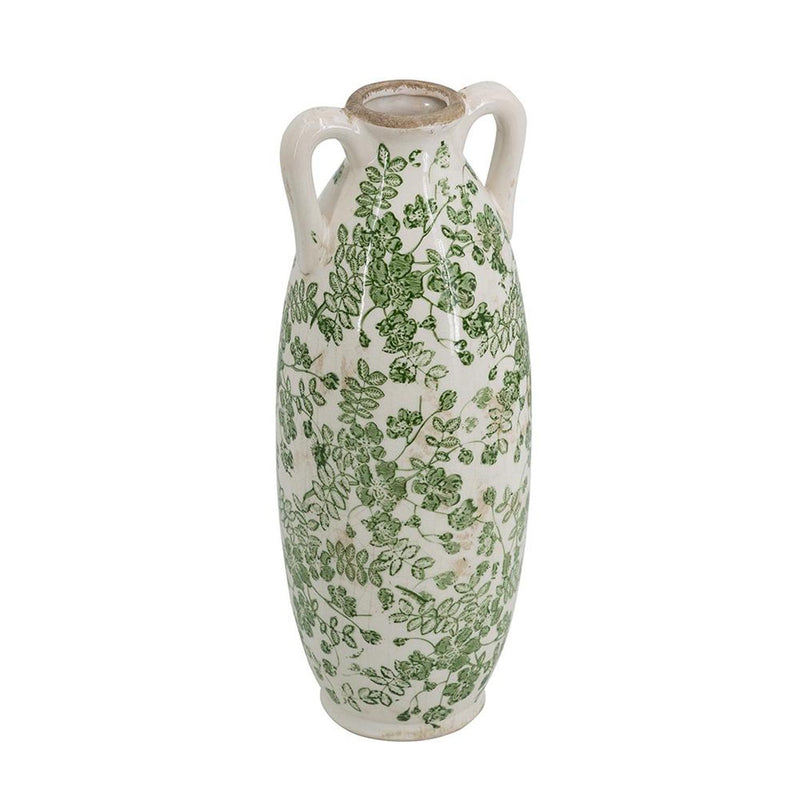 Leaf Amphora Table Vase (574227) - Green / White