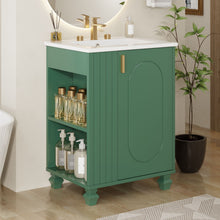 Load image into Gallery viewer, Classic Retro Bathroom Vanity With Sink, Door Shelf, Side Open Storage Frame
