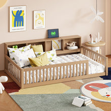 Load image into Gallery viewer, Floor Bed With Storage Cabinets And USB Ports
