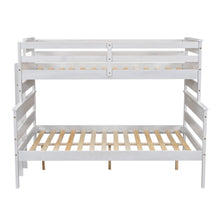 Load image into Gallery viewer, Wood Twin over Full Bunk Bed with Ladder, White
