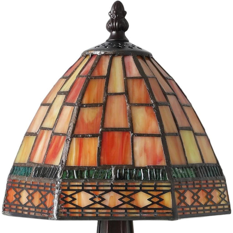 Novelty Tiffany Lamp With Bell Shade - Brown