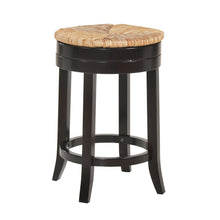 Load image into Gallery viewer, Solid Wood Swivel Backless Counter Height Bar Chair - Natural And Espresso
