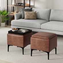Load image into Gallery viewer, Natasha - Multifunctional Storage Ottoman With Tray
