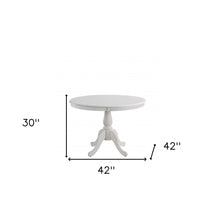 Load image into Gallery viewer, 42" Rounded Solid Manufactured Wood And Solid Wood Pedestal Base Dining Table - White
