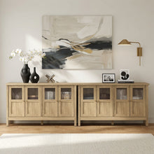 Load image into Gallery viewer, Buffet Cabinet With 4 Doors, Adjustable Shelves Handles - Natural
