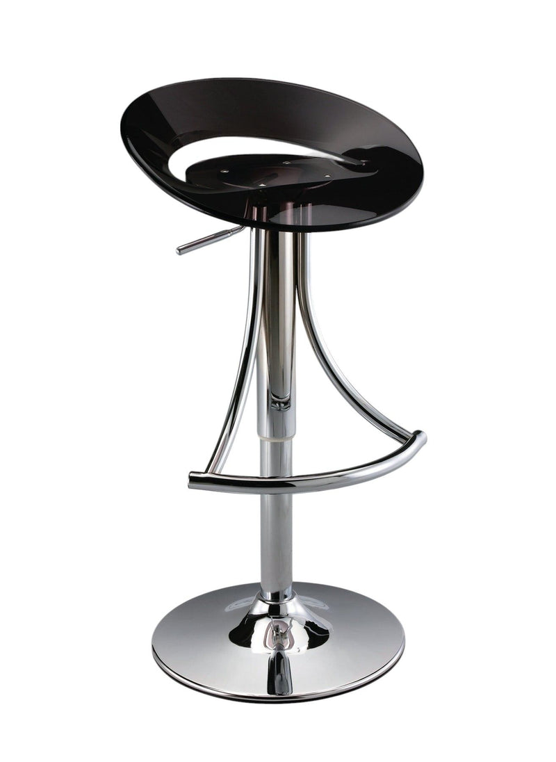 Contemporary Metal And Heavy Duty Plastic Low Back Adjustable Height Bar Chair - Black