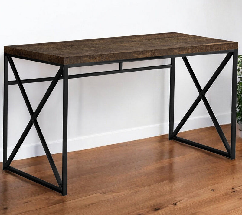 24" x 47" x 30" Computer Desk - Brown And Black