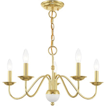 Load image into Gallery viewer, 13" Five Light Dimmable Chandelier With Shades - Brass
