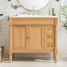 Load image into Gallery viewer, Modern Bathroom Vanity With Ceramic Sink, Soft Close Doors, Adjustable Shelves
