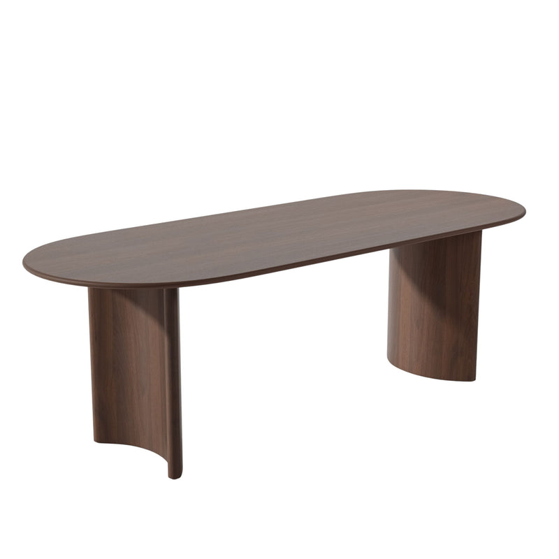 79" Solid Wood Oval Dining Table - Walnut