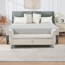 Load image into Gallery viewer, Storage Bench With Crystal Buttons And 1 Pillow For Bedroom
