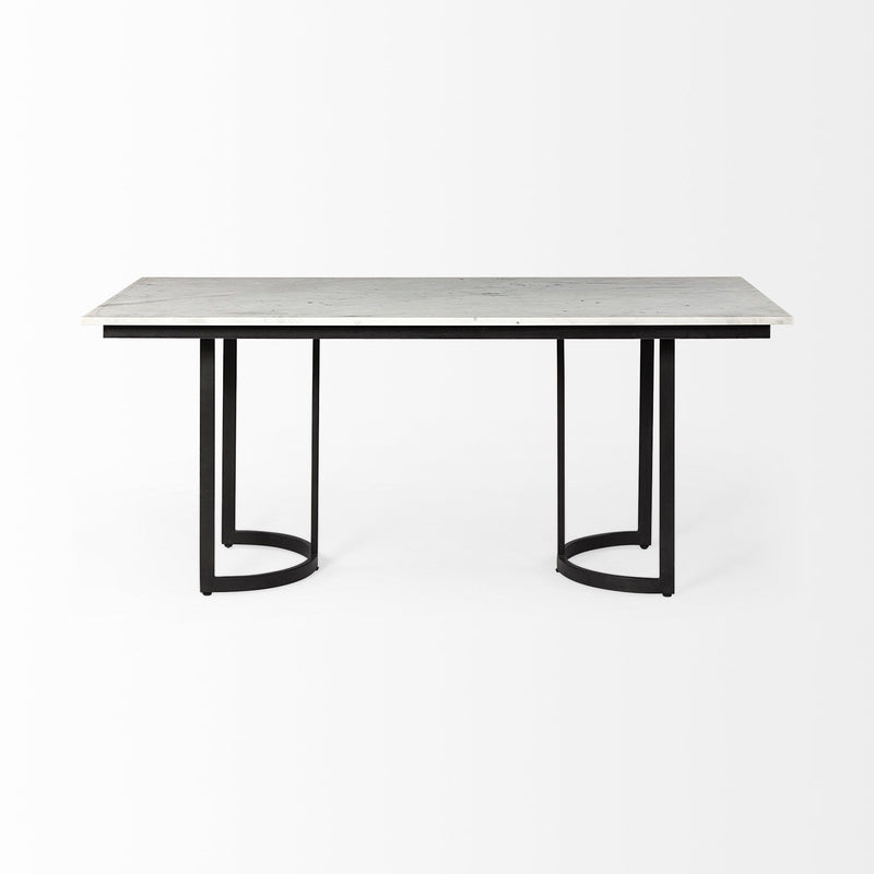 71" Dining Table - Black / White