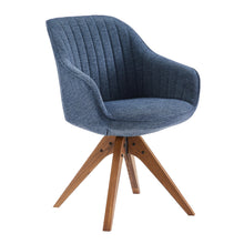 Load image into Gallery viewer, Fabric And Natural Swivel Accent Arm Chair 23" - Blue
