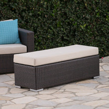 Load image into Gallery viewer, Enthrallia - Outdoor Wicker Bench With Foam Filled Cushion
