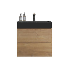 Load image into Gallery viewer, Alice - Natural Oak Bathroom Vanity With Sink, Large Storage Wall Mounted Floating Bathroom Vanity For Modern Bathroom, One-Piece Sink Basin Without Drain
