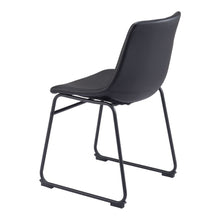 Load image into Gallery viewer, Upholstered Back Faux Leather Dining Side Chairs (Set of 2) - Black
