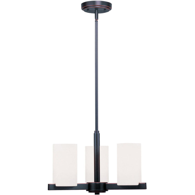3 Light Dimmable Chandelier With Shades - Bronze