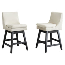 Load image into Gallery viewer, Upholstered Swivel Bar Stools With Ergonomic Design (Set of 2) - Cream White
