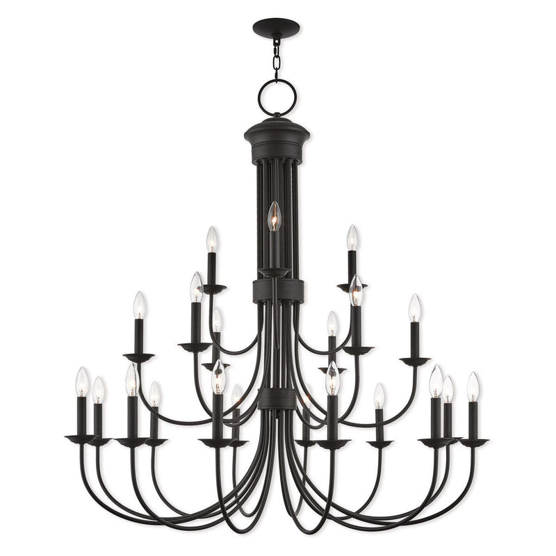 44" Multi Light Dimmable Chandelier With Shades - Bronze