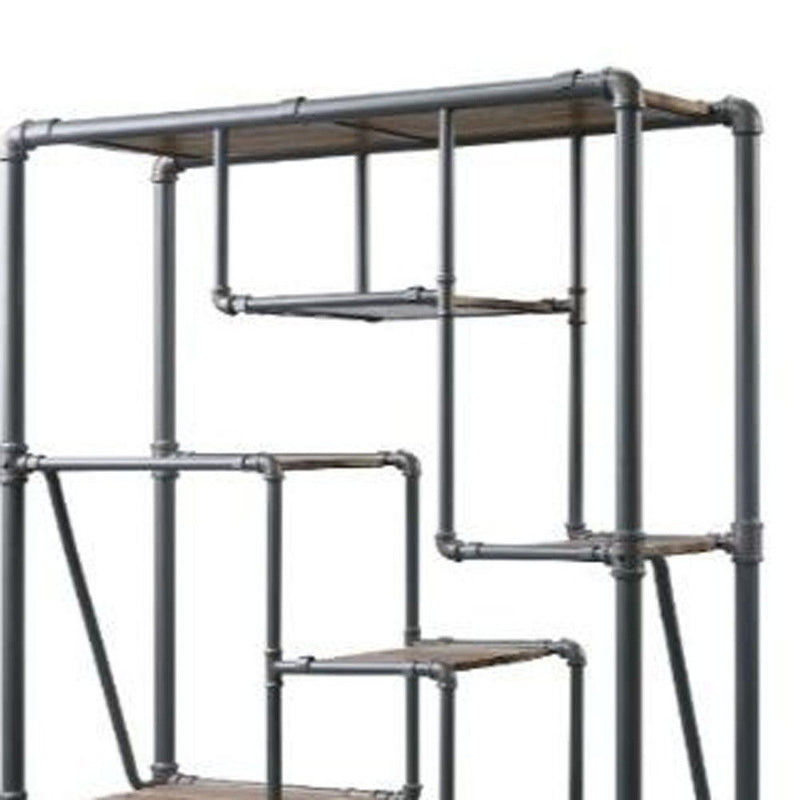 And Eight Tier Bookcase - Gray / Brown