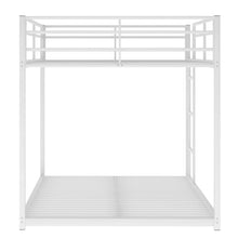 Load image into Gallery viewer, Full over Full Metal Bunk Bed, Low Bunk Bed with Ladder, White(Old SKU:MF197034AAK)
