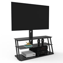 Load image into Gallery viewer, Multi-Function Angle And Height Adjustable Tempered Glass TV Stand - Black
