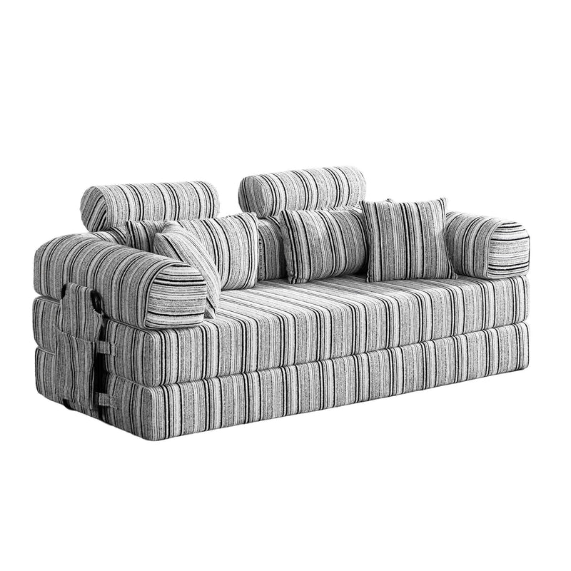 Convertible Sleeper Sofa Bed With High Density Compressed Sponge, Upholstered Couch For Living Room