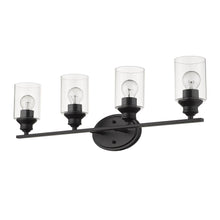 Load image into Gallery viewer, Four Light Wall Light With Clear Glass Shade - Matte Black
