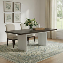 Load image into Gallery viewer, Wood Removable Leaf Double Pedestal Base Extendable Dining Table - Walnut / White
