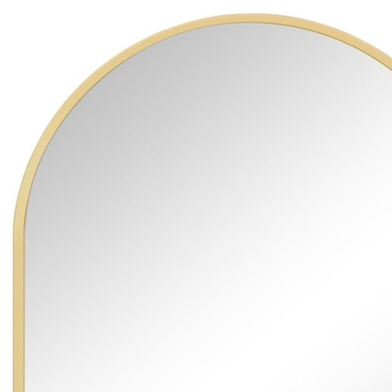 30" Metal Arch Framed Accent Mirror - Gold