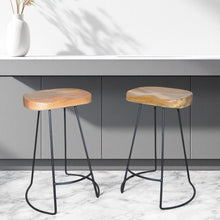 Load image into Gallery viewer, Steel Backless Counter Height Bar Chairs (Set of 2) - Natural And Black
