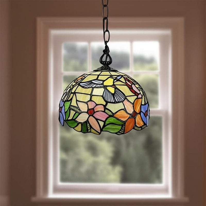 Unique Statement Glass Dimmable Chandelier With Shades - Red / White