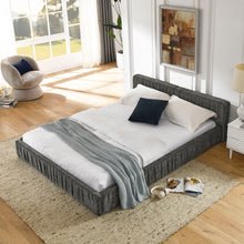Load image into Gallery viewer, Modern Upholstered Platform Bed Frame With Pleated Design
