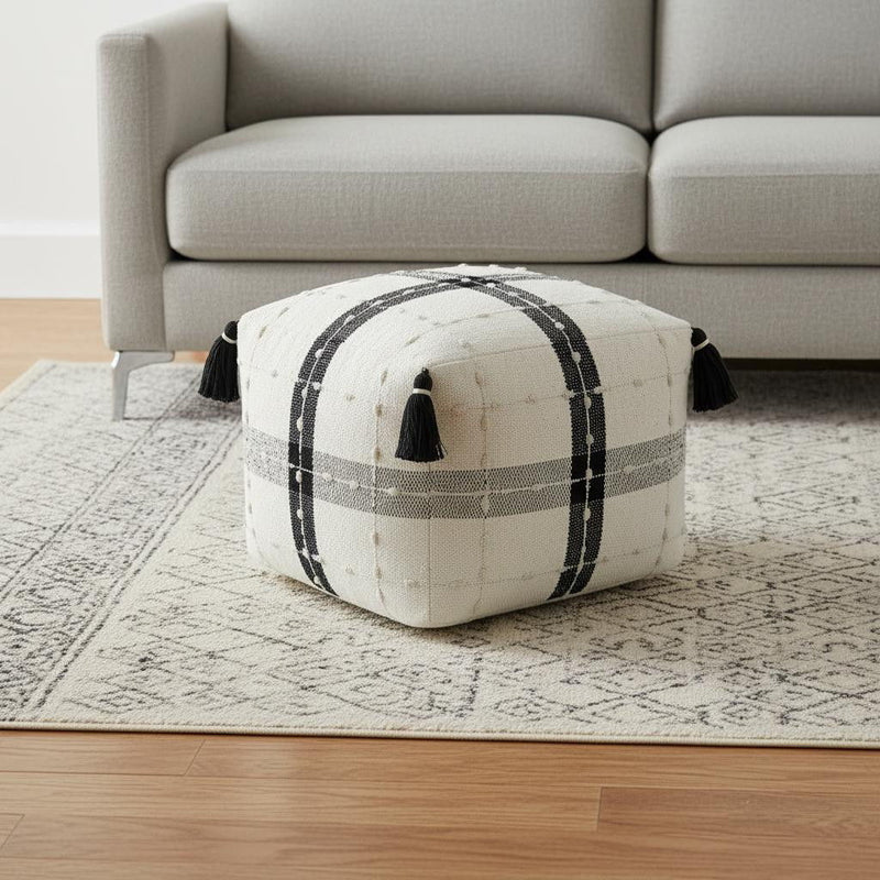 Cotton Ottoman - Black