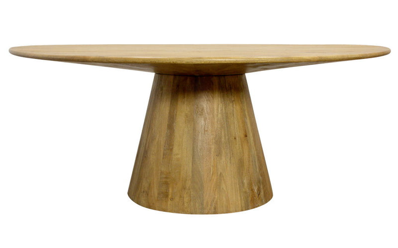 72" Solid Wood Pedestal Base Round Top Dining Table - Natural