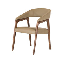 Load image into Gallery viewer, Faux Leather Curved Back Dining Arm Chair - Brown
