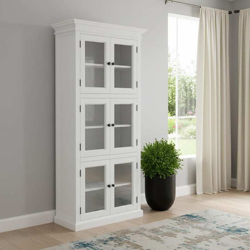 Solid Wood Frame Standard Accent Cabinet With Six Shelves - White
