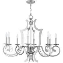 Load image into Gallery viewer, 28'' Eight Light Dimmable Chandelier With Shades - Silver
