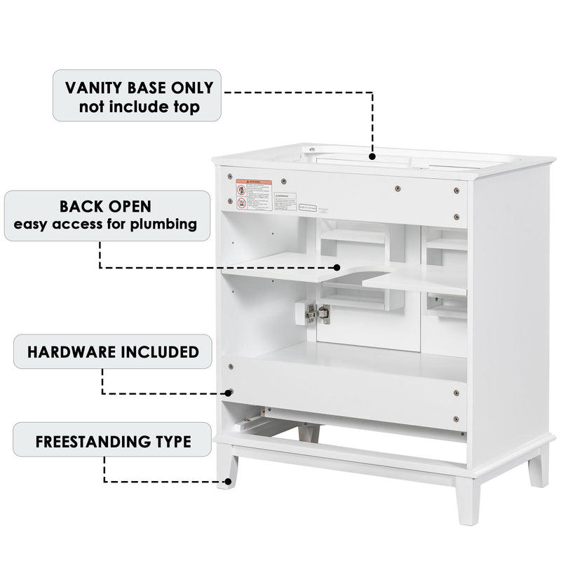 Modern Bathroom Vanity Base Only With Doors And Drawer