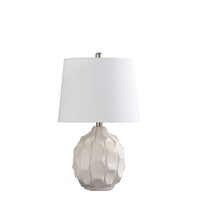 Load image into Gallery viewer, Ceramic Faceted Table Lamp With Off-White Drum Shade - Cream
