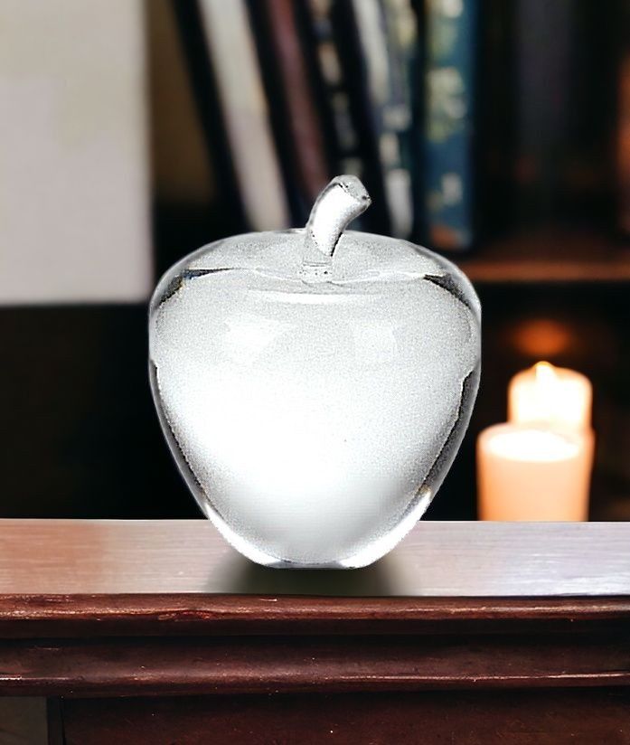 Apple Paperweight Tabletop Sculpture - Clear
